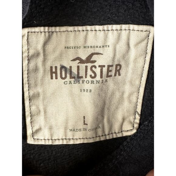 Hollister Surf California‎ Pullover Hoodie Fleece Black Blue Womens Large Teens - Picture 3 of 5